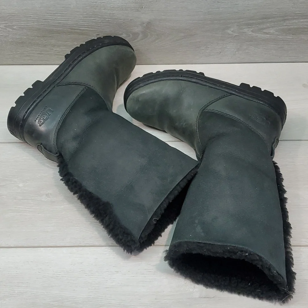 Ugg Australia Women Comfort 5303 Leather boots sheepskin shoes sz 5